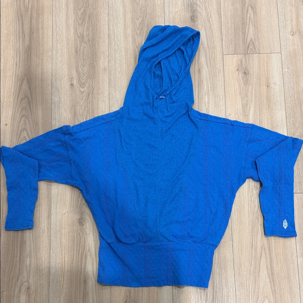 Free People Movement Vibrant Blue Hooded Top
